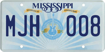 MS license plate MJH008