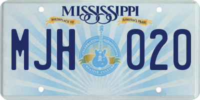 MS license plate MJH020