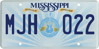 MS license plate MJH022