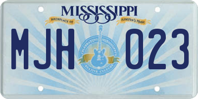 MS license plate MJH023