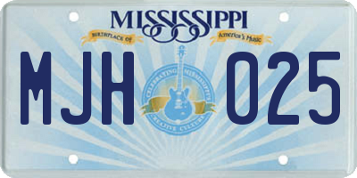 MS license plate MJH025