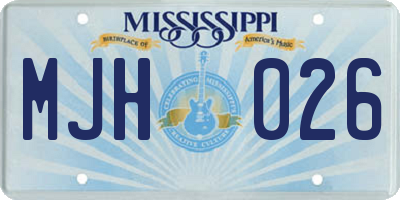 MS license plate MJH026