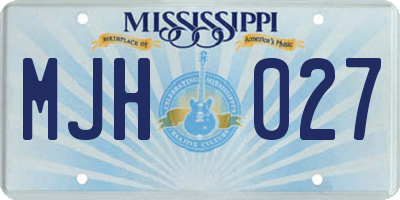 MS license plate MJH027
