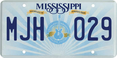 MS license plate MJH029