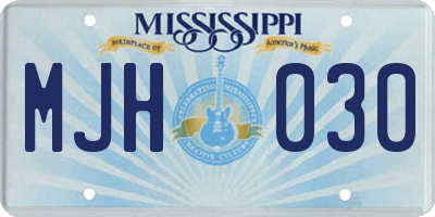MS license plate MJH030