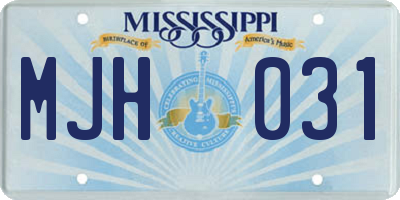 MS license plate MJH031