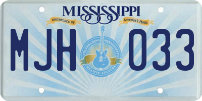 MS license plate MJH033