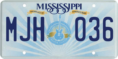 MS license plate MJH036