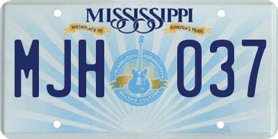 MS license plate MJH037