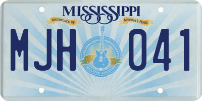MS license plate MJH041