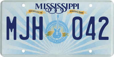 MS license plate MJH042