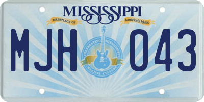 MS license plate MJH043