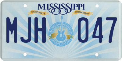 MS license plate MJH047