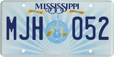 MS license plate MJH052
