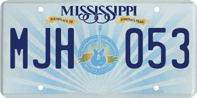 MS license plate MJH053