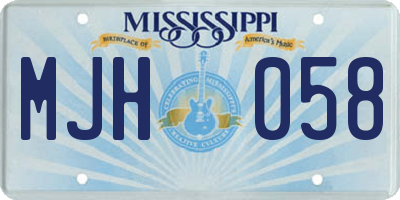 MS license plate MJH058