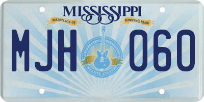 MS license plate MJH060