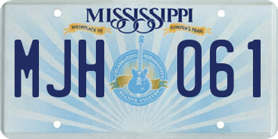 MS license plate MJH061