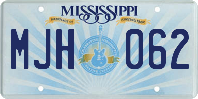 MS license plate MJH062