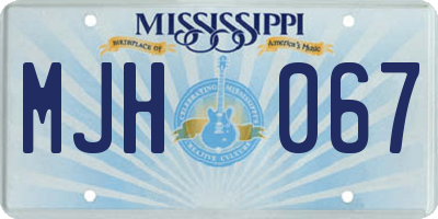 MS license plate MJH067