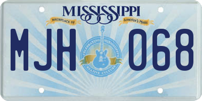 MS license plate MJH068