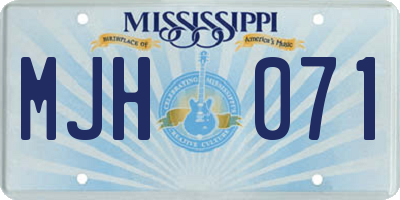 MS license plate MJH071