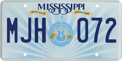 MS license plate MJH072