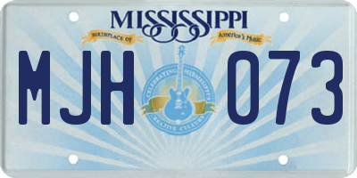 MS license plate MJH073