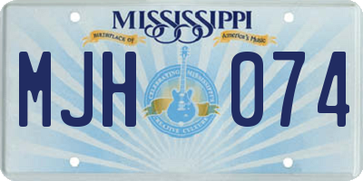 MS license plate MJH074