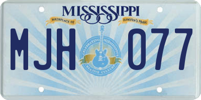 MS license plate MJH077