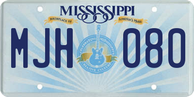 MS license plate MJH080