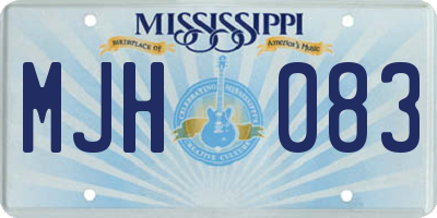 MS license plate MJH083