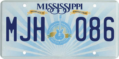 MS license plate MJH086