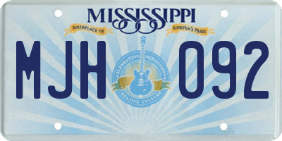 MS license plate MJH092