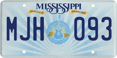 MS license plate MJH093