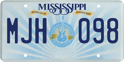 MS license plate MJH098