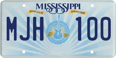 MS license plate MJH100