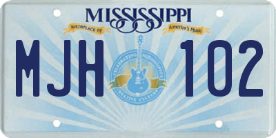 MS license plate MJH102