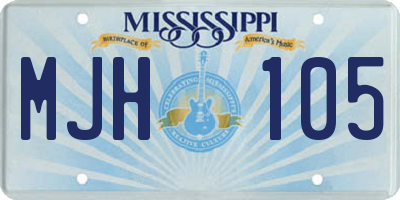 MS license plate MJH105