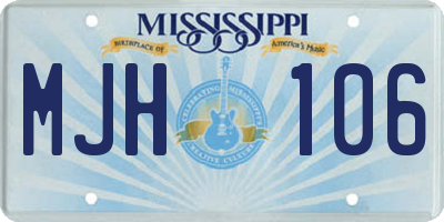 MS license plate MJH106