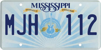 MS license plate MJH112