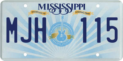 MS license plate MJH115