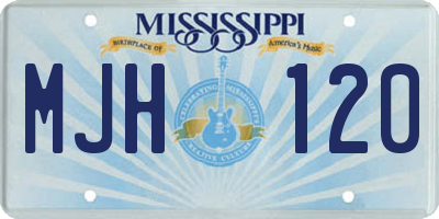 MS license plate MJH120