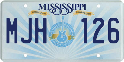 MS license plate MJH126
