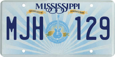 MS license plate MJH129