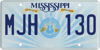 MS license plate MJH130