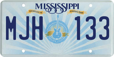 MS license plate MJH133
