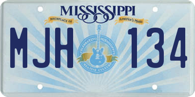 MS license plate MJH134