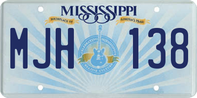 MS license plate MJH138
