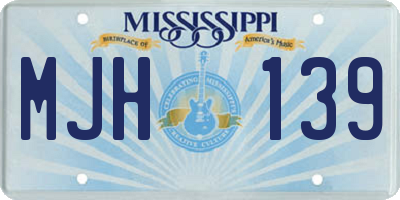 MS license plate MJH139
